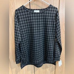 Liz Claiborne Houndstooth LS Shirt - M